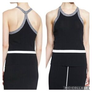 🎀SSENSE Rag & bone Lucine stretch  RACERBACK woman’s knit black tank top…
